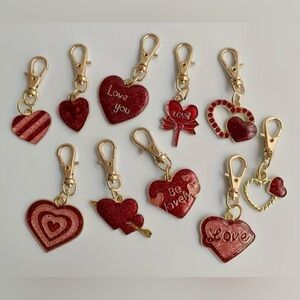 Red Heart Keychains with Gold Clips 1 piece “ LET ME KNOW WITCH-ONE YOU LIKE “